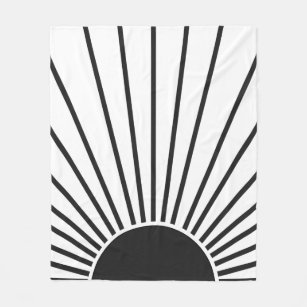 Couverture Polaire Soleil Levant Soleil Noir Et Blanc Soleil Abstrait