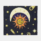 Couverture Polaire Soleil Lune et corps célestes (Devant (Horizontal))
