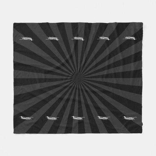 Couverture Polaire Soleil noir de l'avion Cessna Silhouette (Devant (Horizontal))