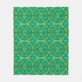 Couverture Polaire Soleil Sud-Ouest Mandala Batik, Vert citron (Devant)