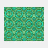Couverture Polaire Soleil Sud-Ouest Mandala Batik, Vert citron (Devant (Horizontal))
