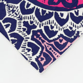 Couverture Polaire Soleil Sud-Ouest Mandala, Fuchsia, Navy & White (Coin)