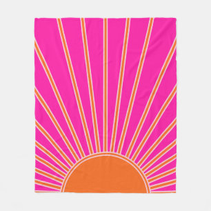 Couverture Polaire Soleil Sunrise Hot Rose Et Orange Preppy Sunshine