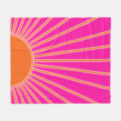 Couverture Polaire Soleil Sunrise Hot Rose Et Orange Preppy Sunshine (Devant (Horizontal))