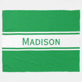 Couverture Polaire Solide Kelly Green White Stripes Nom moderne (Devant (Horizontal))