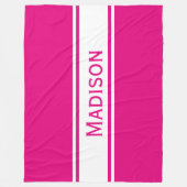 Couverture Polaire Solide Rose Chaud Blancs Nom moderne (Devant)