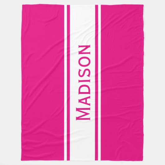 Couverture Polaire Solide Rose Chaud Blancs Nom moderne (Devant)