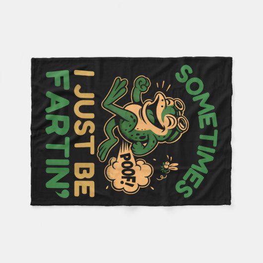 Couverture Polaire Sometimes I Just Be Fartin, Funny Frog  (Devant (Horizontal))