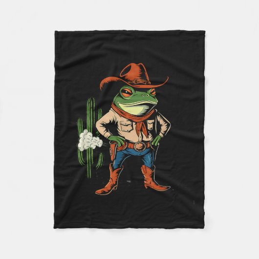 Couverture Polaire Sometimes I Just Be Farting Funny Cowboy Frog (Devant)