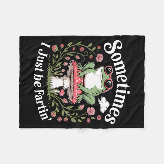 Couverture Polaire Sometimes I Just Be Farting Funny Frog (Devant (Horizontal))