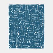 Couverture Polaire Son nom & Coeurs Ocean-Blue romantique (Devant)