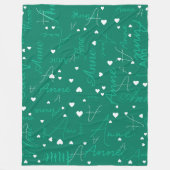Couverture Polaire Son nom Premiers Coeurs blancs Emerald-Green (Devant)