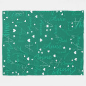 Couverture Polaire Son nom Premiers Coeurs blancs Emerald-Green (Devant (Horizontal))