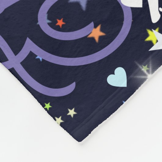 Couverture Polaire Son nom, Splashed Coeurs mignons et étoiles (Coin)