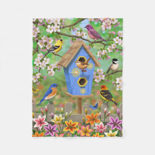 Couverture Polaire Songbirds Lily Garden Birdhouse
