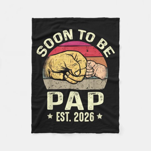 Couverture Polaire Soon To Be Pap Est 2026 For New Papa Funny Fathers (Devant)