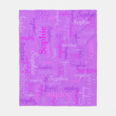 Couverture Polaire Sophie nom personnalisé nuances de rose violet (Devant)