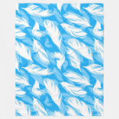Couverture Polaire Sophisticated Feather Design On A Bright Blue  (Devant)