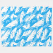 Couverture Polaire Sophisticated Feather Design On A Bright Blue  (Devant (Horizontal))