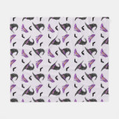 Couverture Polaire Sorcière Casquette Lilac Talons avec chauves-souri (Devant (Horizontal))