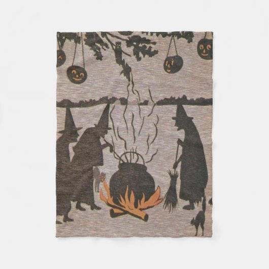 Couverture Polaire Sorcière Chaudron Citrouille de Jack Chouette (Devant)