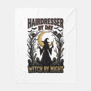 Couverture Polaire Sorcière Coiffeuse Halloween Styliste de jour Desi