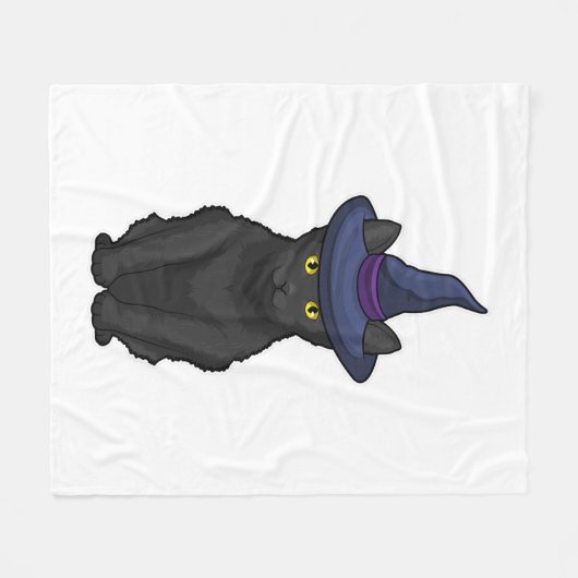 Couverture Polaire Sorcière de chat (Devant (Horizontal))