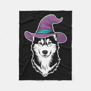 Couverture Polaire Sorcière de chien Husky femmes Halloween 1
