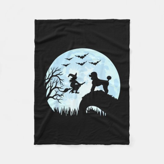 Couverture Polaire sorcière de Halloween caniche  (Devant)
