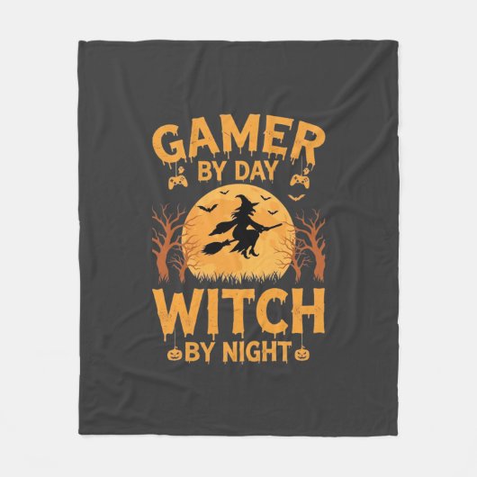 Couverture Polaire Sorcière de jeu Halloween Conception de jeu (Devant)