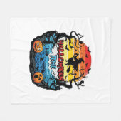 Couverture Polaire Sorcière de la période d'Halloween Citrouilles Cha (Devant (Horizontal))