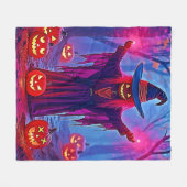 Couverture Polaire Sorcière mystérieuse dans Enchanted Woods Design (Devant (Horizontal))