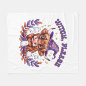 Couverture Polaire Sorcière S'Il Vous Plaît Highland Vache Halloween (Devant (Horizontal))