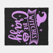 Couverture Polaire Sorcières être fou noir et violet (Devant (Horizontal))