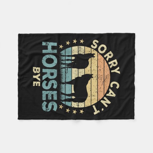 Couverture Polaire Sorry Can't Horses Bye Funny Horse (Devant (Horizontal))