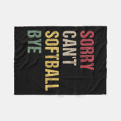 Couverture Polaire Sorry Can't Softball Bye (Devant (Horizontal))