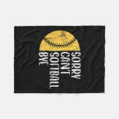 Couverture Polaire Sorry Can't Softball Bye Softball Player (Devant (Horizontal))