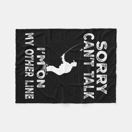 Couverture Polaire Sorry Can't Talk I'm On Another Line - Funny Fishi (Devant (Horizontal))