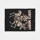 Couverture Polaire Sorta Merry Sorta Effrayant Noël Funny Raccoon Ri (Devant (Horizontal))