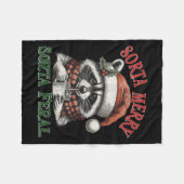 Couverture Polaire Sorta Merry Sorta Feral Funny Racoon Santa Christm (Devant (Horizontal))