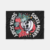 Couverture Polaire Sorta Merry Sorta Y Skeleton With Santa Hat  (Devant (Horizontal))
