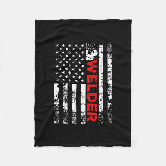 Couverture Polaire Souder Vintage USA American Flag Welder  (Devant)