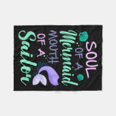 Couverture Polaire Soul Of A Marmaid Mouth Of A Sailor - Funny Mermai (Devant (Horizontal))