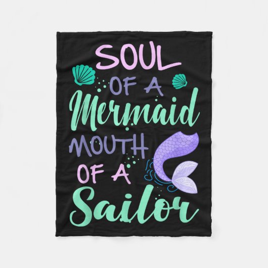 Couverture Polaire Soul Of A Marmaid Mouth Of A Sailor - Funny Mermai (Devant)