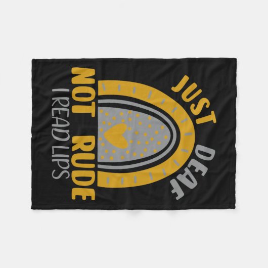 Couverture Polaire Sourd Pas Rude Arc-en-ciel Sourde Sensibilisation  (Devant (Horizontal))