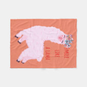 Couverture Polaire Souriez comme un lama (Devant (Horizontal))