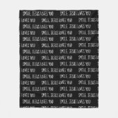 Couverture Polaire Souriez, Jésus vous aime Noir et Blanc (Devant)