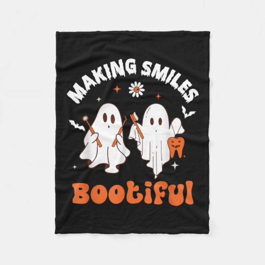 Couverture Polaire Sourires Botiful Ghost Dentist Dent Halloween Dent (Devant)