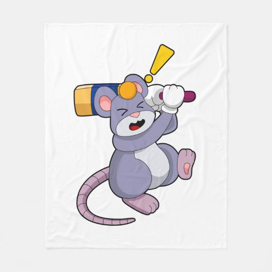Couverture Polaire Souris au cricket avec chauve-souris de cricket (Devant)