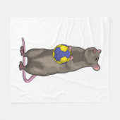 Couverture Polaire Souris au handball (Devant (Horizontal))